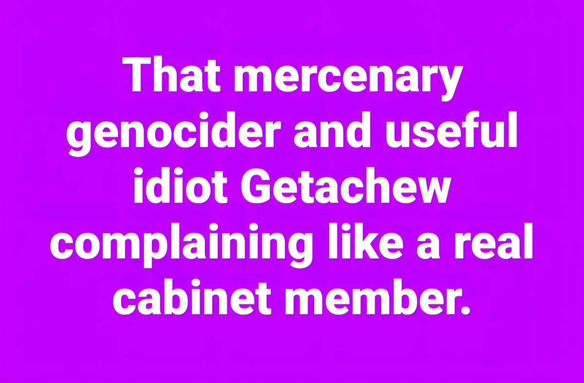 LemlemTigest's tweet image. That #mercenary #genocider and #useful #idiot #Getachew #complaining like a #real #cabinet #member.