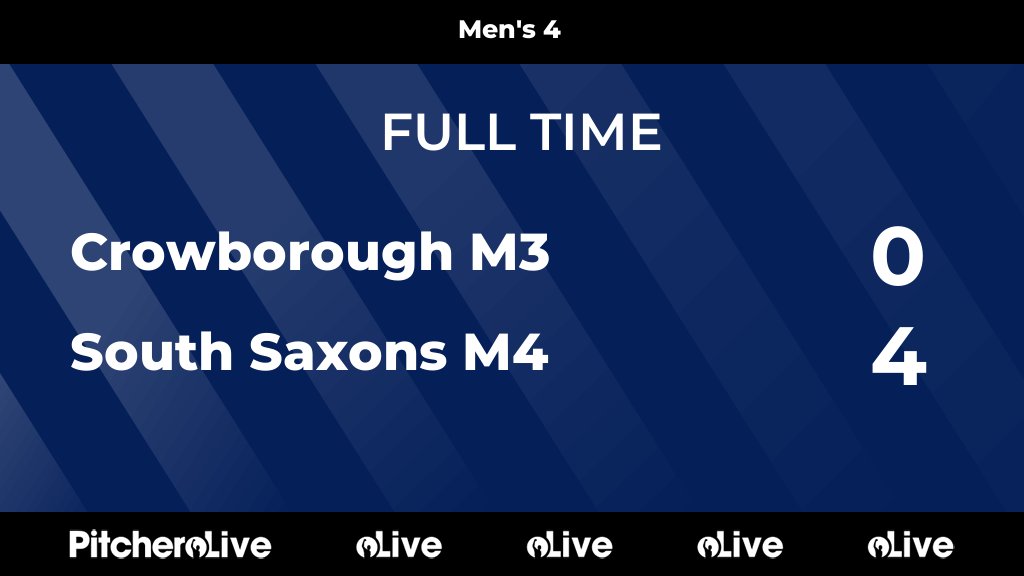 FULL TIME: Crowborough M3 0 - 4 South Saxons M4
#CROSOU #Pitchero
southsaxonshc.co.uk/teams/81111/ma…