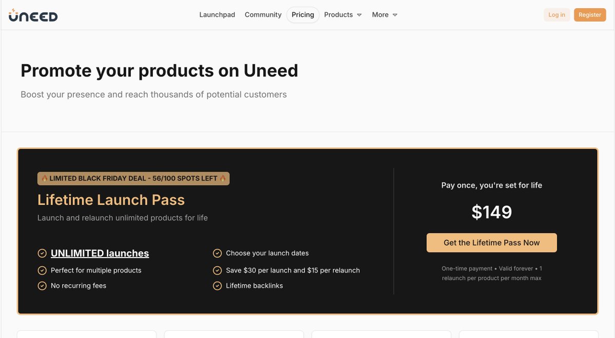 摘自評論👇
1️⃣ https://t.co/qjWD3PLfNI — 終身無限次數啟動(終身 149 美元)
2️⃣ https://t.co/IyALw203kR — 2000 多個簡潔且響應式的 Tailwind UI 元件(