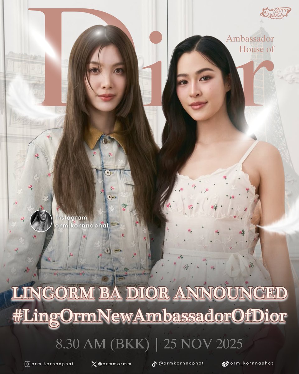 ORMKORNHOMETH's tweet image. 📢Trending announcement

ศึกนี้ไม่มีอ่อมนะคะ เพราะลูกสาว มงลง BA Dior กันทั้งทีจะเงียบได้ไงล่ะคะ พรุ่งนี้มาเตรียมตัวพาลูกไป เดินเอิดโชว์มงในรายการแฉกันนะคะ ตั้งปลุกกันให้พร้อม เพราะเรามีนัดกันนะคะ

🔑 LINGORM BA DIOR ANNOUNCED
#️⃣ LingOrmNewAmbassadorOfDior
⏰ 8:30 AM BKK time
🗓️…