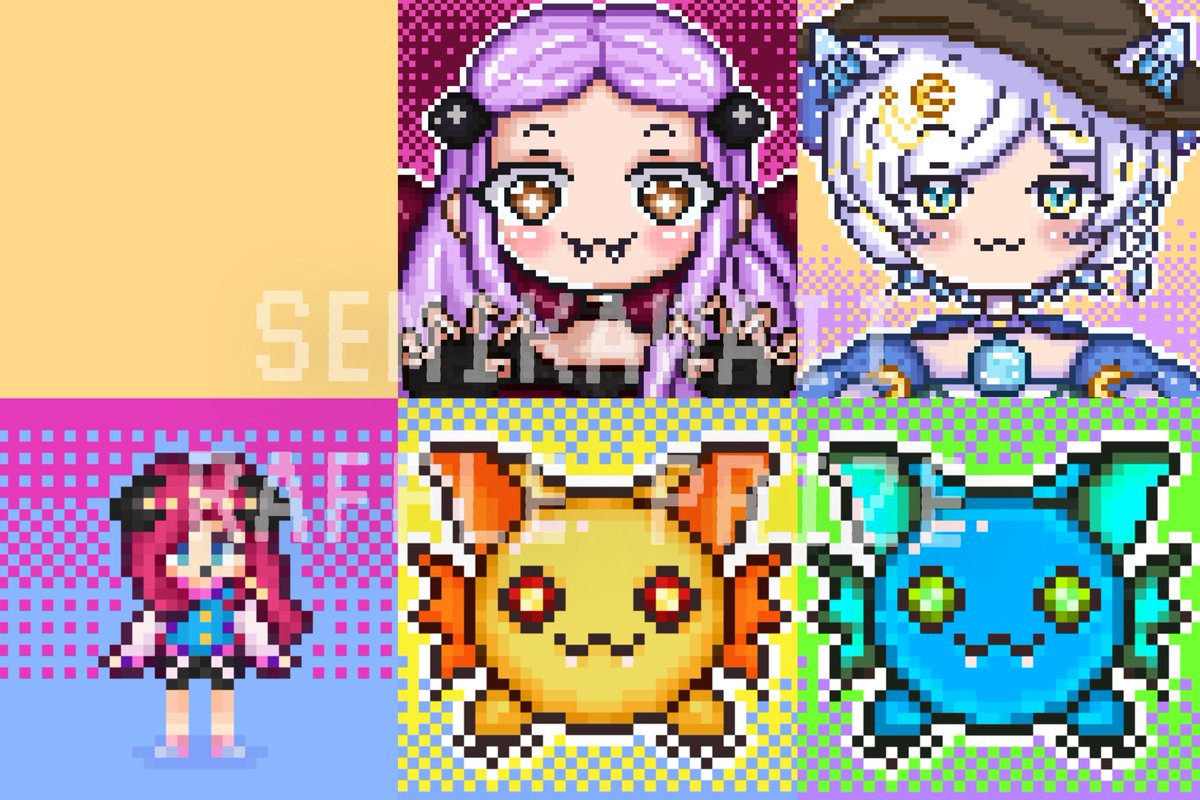 Pixel art Raffle Prizes~ 

Thanks again for joining 🩷 

#pixelart #artmoots #smallartist