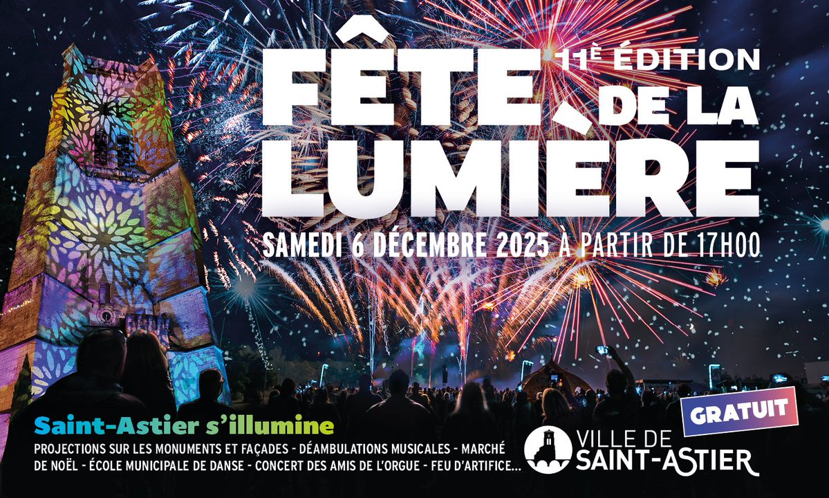 𝗦𝗮𝗺𝗲𝗱𝗶 𝟲 𝗱é𝗰𝗲𝗺𝗯𝗿𝗲 𝟮𝟬𝟮𝟱 à partir de 17h la Fête de la Lumière sera de retour 🕯 🎇 Retrouvez prochainement le programme de la soirée #fêtedelalumière #décembre