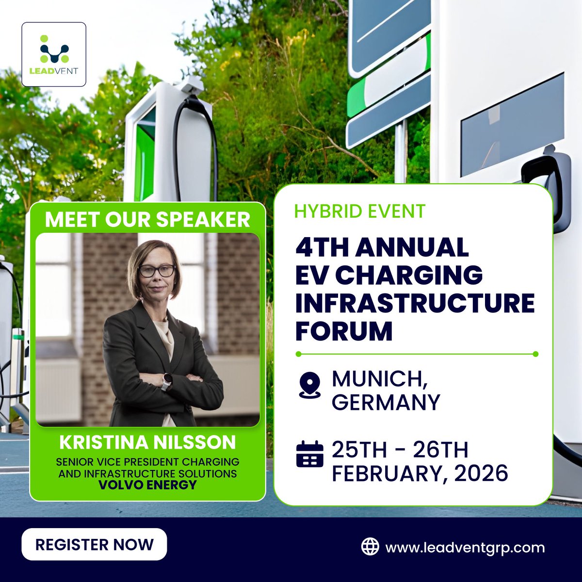 leadvent's tweet image. MEET OUR SPEAKER!!

Kristina Nilsson ♦️, Senior Vice President Charging and Infrastructure Solutions at Volvo Energy will be speaking in the 4th Annual EV Charging Infrastructure Forum

-bit.ly/4owmtEa

#EVCharging #EVInfrastructure #eMobility #ElectricVehicles #Charging