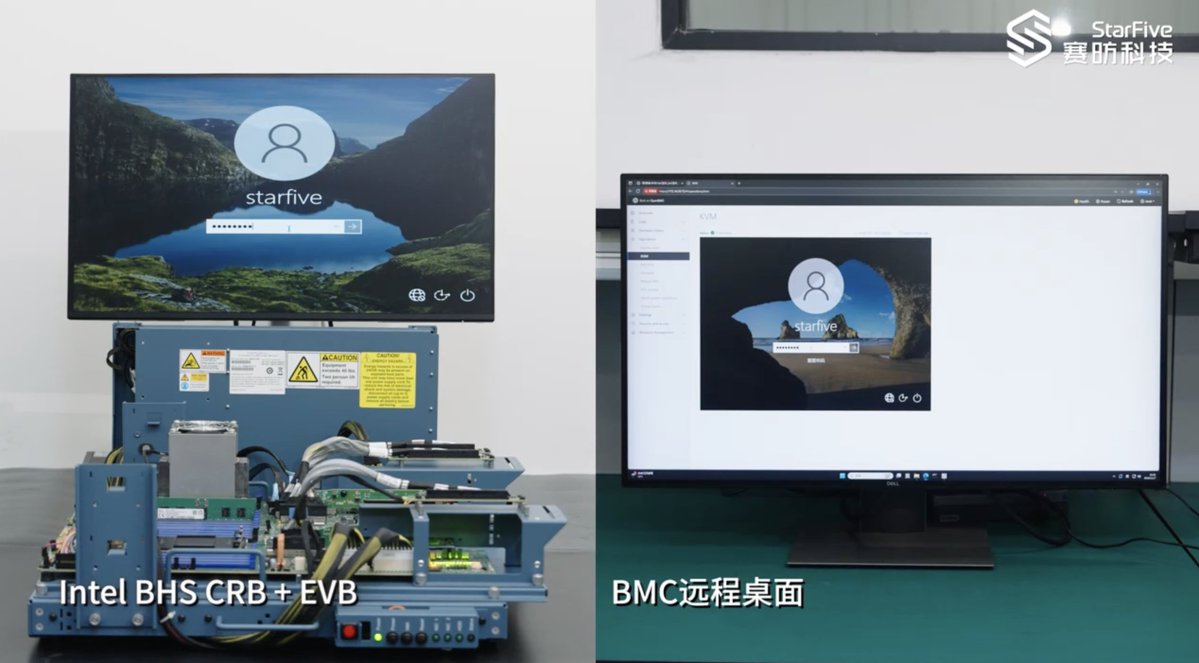StarFiveTech's tweet image. JH-B100 #BMC Chip Solution was featured at the Intel Ecosystem Conference in Chongqing (Nov 19-21)! Powerful hardware/software platform demonstrates high ecosystem compatibility and is poised to drive the large-scale deployment of #RISCV #DataCenter management chips.