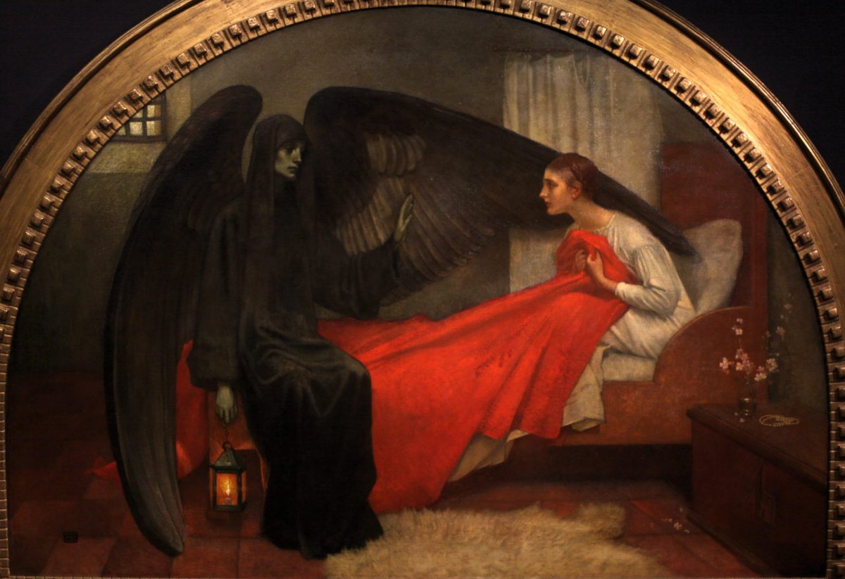 ArtorOtherThing's tweet image. Death and the Maiden, by Marianne Stokes (1908)