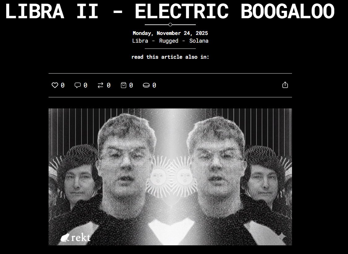 RektHQ's tweet image. Libra - the rug that won’t die - flipped $61.5M USDC to SOL after judge unfreezes funds. Two countries, zero arrests, millions extracted across four crypto scams. Legal speed vs. blockchain speed: enforcement loses, criminals win.
 
Story below.
