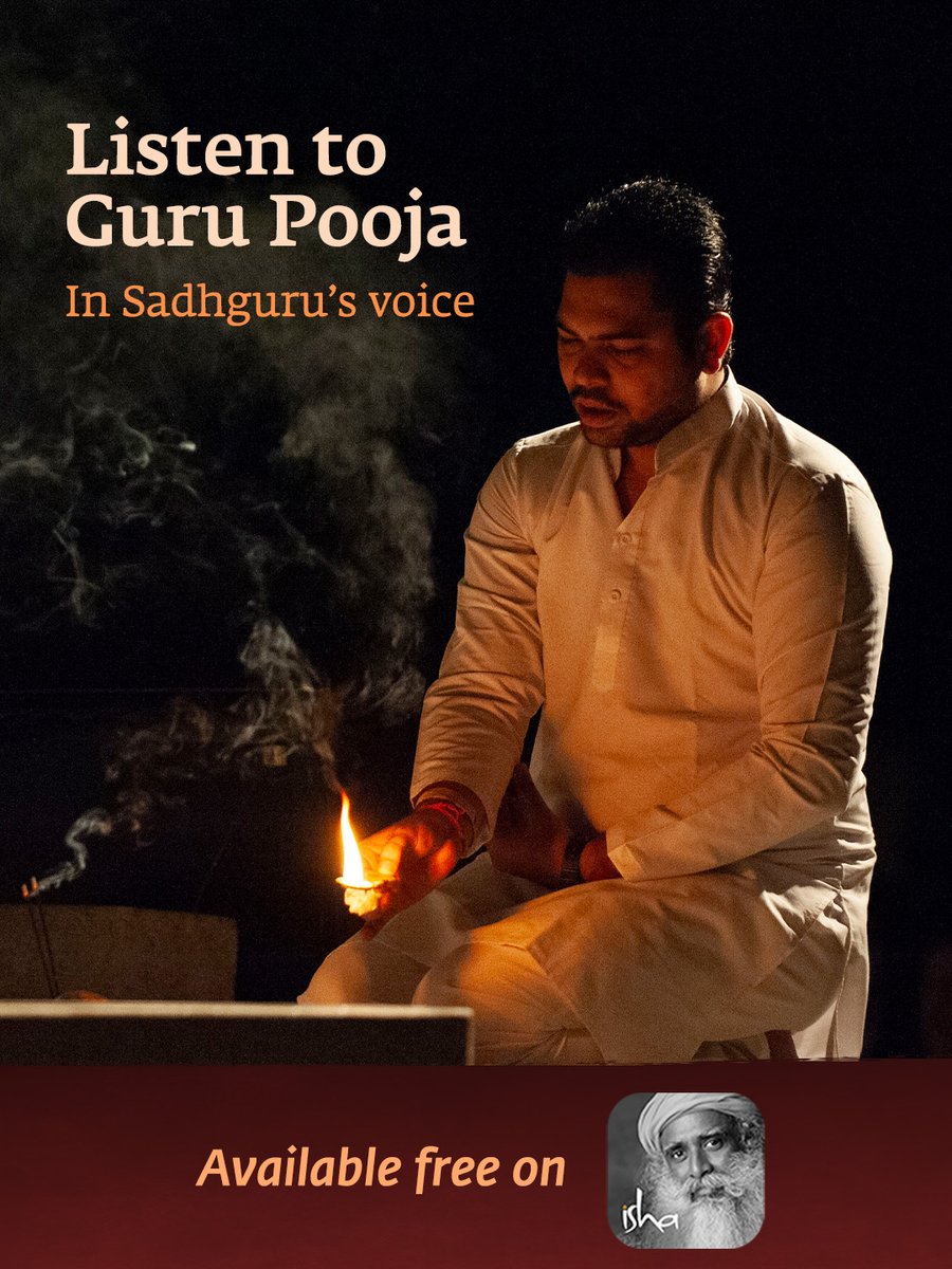 ishafoundation's tweet image. Listen to Guru Pooja in @SadhguruJV&apos;s voice on Sadhguru App.

Download Now: isha.co/sadhguru.app