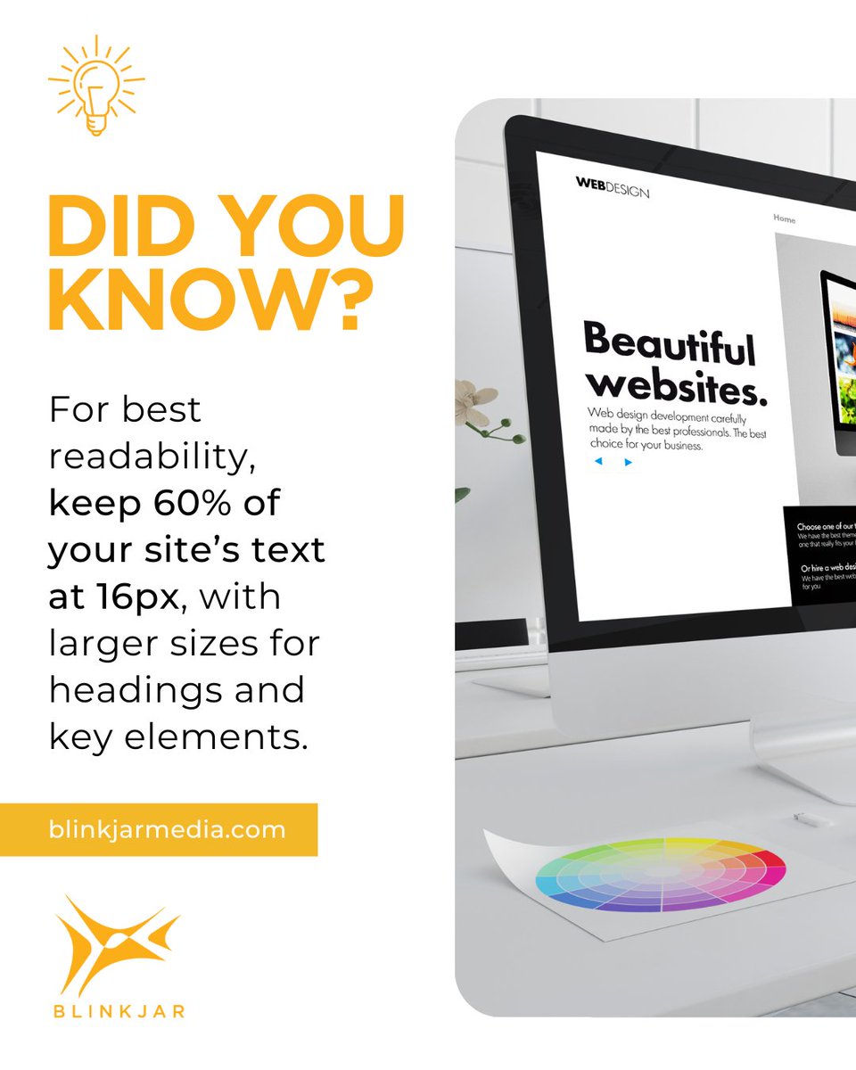 BlinkJarMedia's tweet image. Good design isn’t just pretty, it’s readable. 👀

#DidYouKnow #BatonRouge #websitedevelopment #websitedesign #BlinkJar
