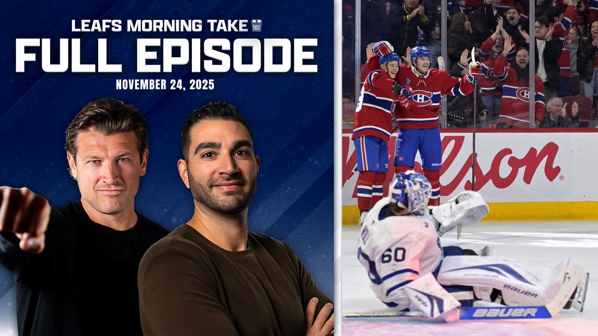 TLNdc's tweet image. Leafs Morning Take - Nov. 24 | 11 AM ET

🪨 Rock Bottom? #LeafsForever 
☠️ Leafs/Habs Recap
🚨 @mike_p_johnson Stops By!

@thegoldenmuzzy | @Jay_D_Rosehill 

WATCH LIVE: youtube.com/watch?v=SBFbR-…