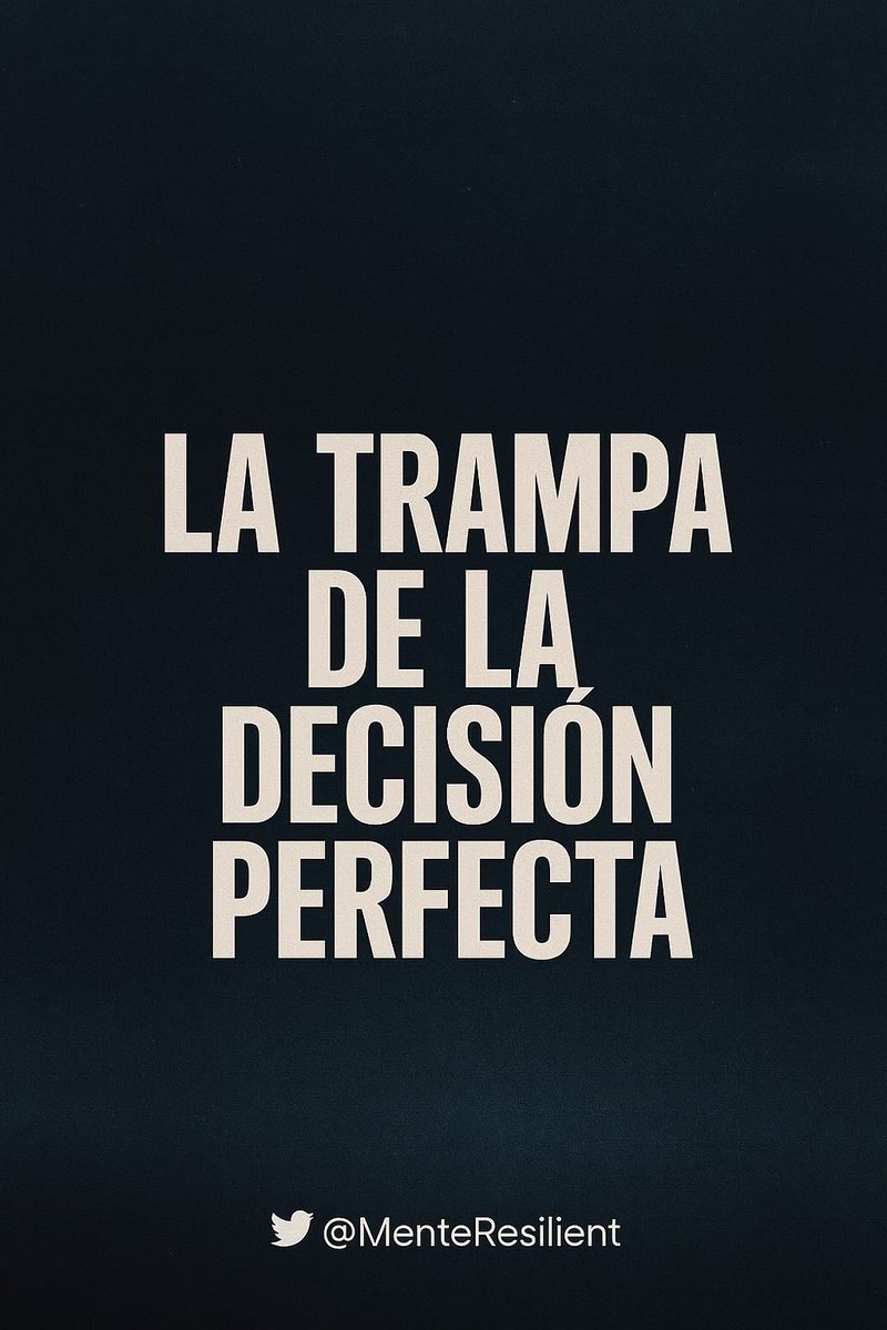 "La Trampa de la Decisión Perfecta"

La mayoría de la gente no toma malas decisiones.

Toma NINGUNA decisión, esperando que aparezca la opción perfecta que nunca llega.

Hablemos de cómo escapar de la "parálisis por análisis": 👇
#TomaDeDecisiones #Productividad #Mentalidad