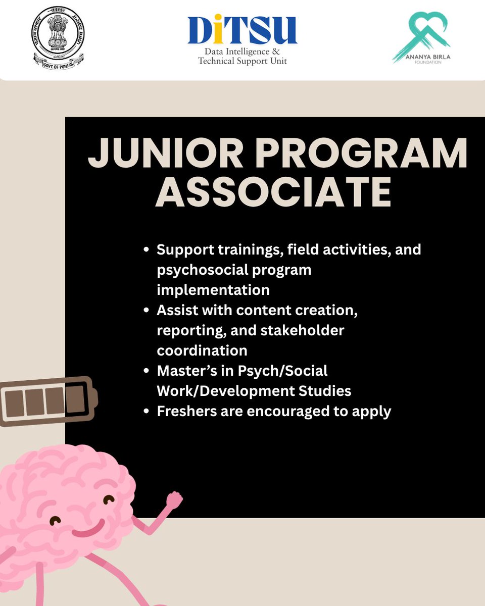 nasheanvirudh's tweet image. Check out the job descriptions and send us your interest here: lnkd.in/eAppbF7U

#HiringNow #DrugAwareness #ProgramManager #ProgramAssociate #PunjabJobs