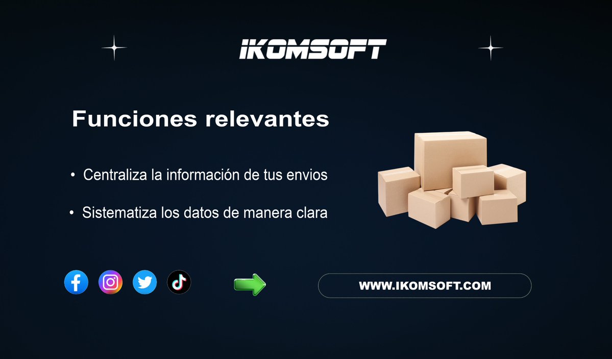 ikomsoft's tweet image. 📦Nuestro software te permite controlar, organizar y supervisar cada uno de tus envíos de manera rápida y confiable, ofreciendo una experiencia transparente para tus clientes y aumentando la eficiencia de tus operaciones. #ShippingSoftware #SupplyChainSolutions