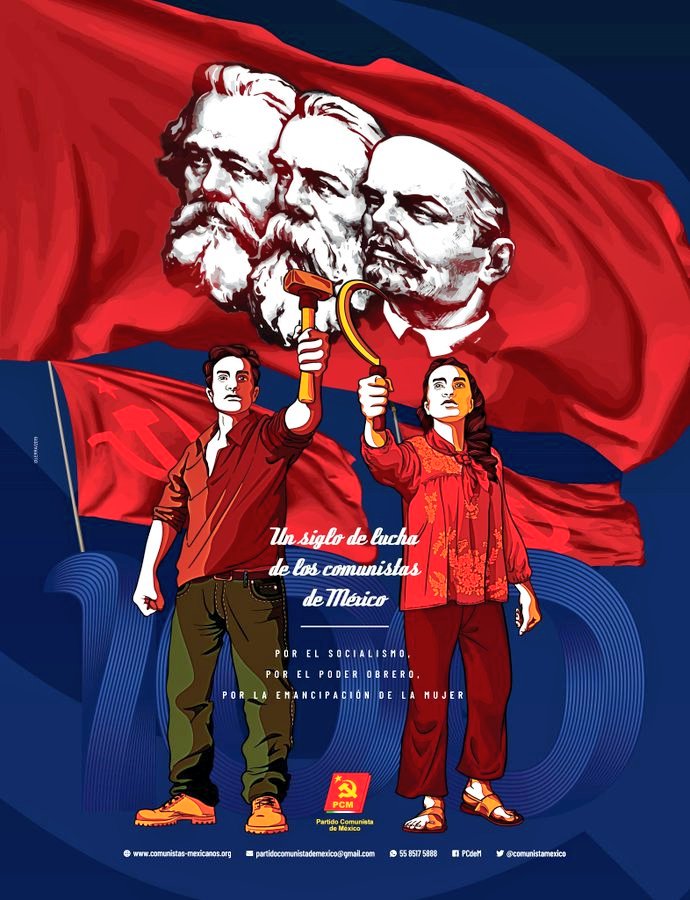 pycpim's tweet image. Congratulations to the Communist Party of Mexico @comunistamexico on their 106th anniversary!

For over a century, Mexican communists have fearlessly fought against  capitalism, tirelessly striving for a Socialist Revolution. 
Long live the PCM. 
#CommunistParty #CPIM #PCM ☭