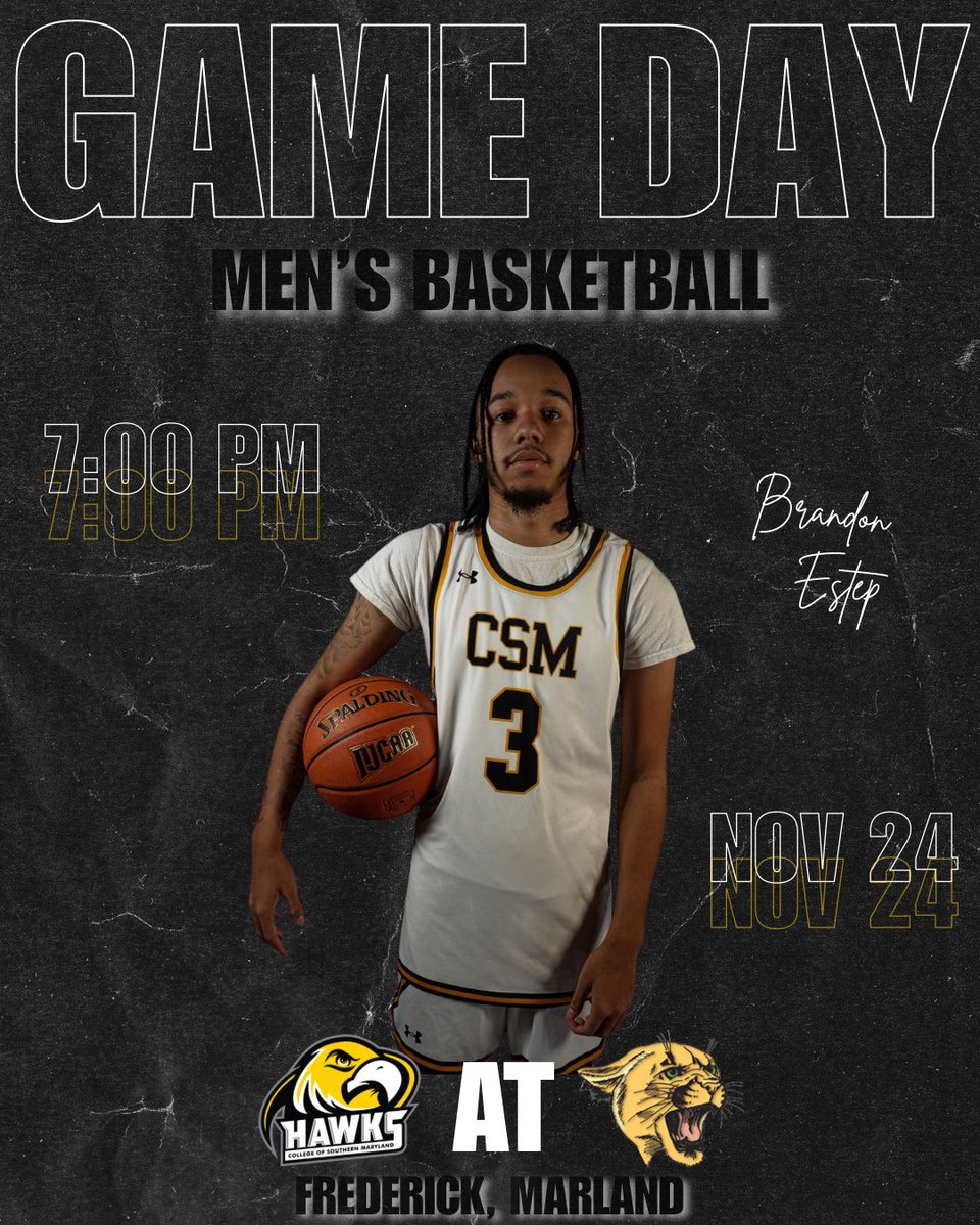 CSMHawksATH's tweet image. 🏀 Men’s Gameday 🏀

Southern Maryland (6-1, 0-1 MD JUCO)

at Frederick (2-4, 0-3 MD JUCO)

⏰ 7 p.m.

📍 Frederick, Maryland (FCC Athletics Center)

📺 m.youtube.com/@FrederickCC_C… (YouTube)

📈 fccathletics.com/sports/mbkb/20…

#CSMHawks 🦅
