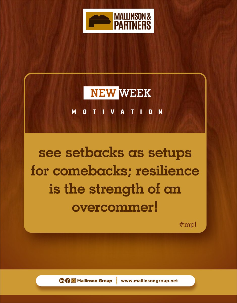 MallinsonGP's tweet photo. from this morning forward ....  see every setback as a Comeback!
your strength is yet to be discovered!
#MondayMood  #newweek #newweekmotivation https://t.co/GdZtEHvE75