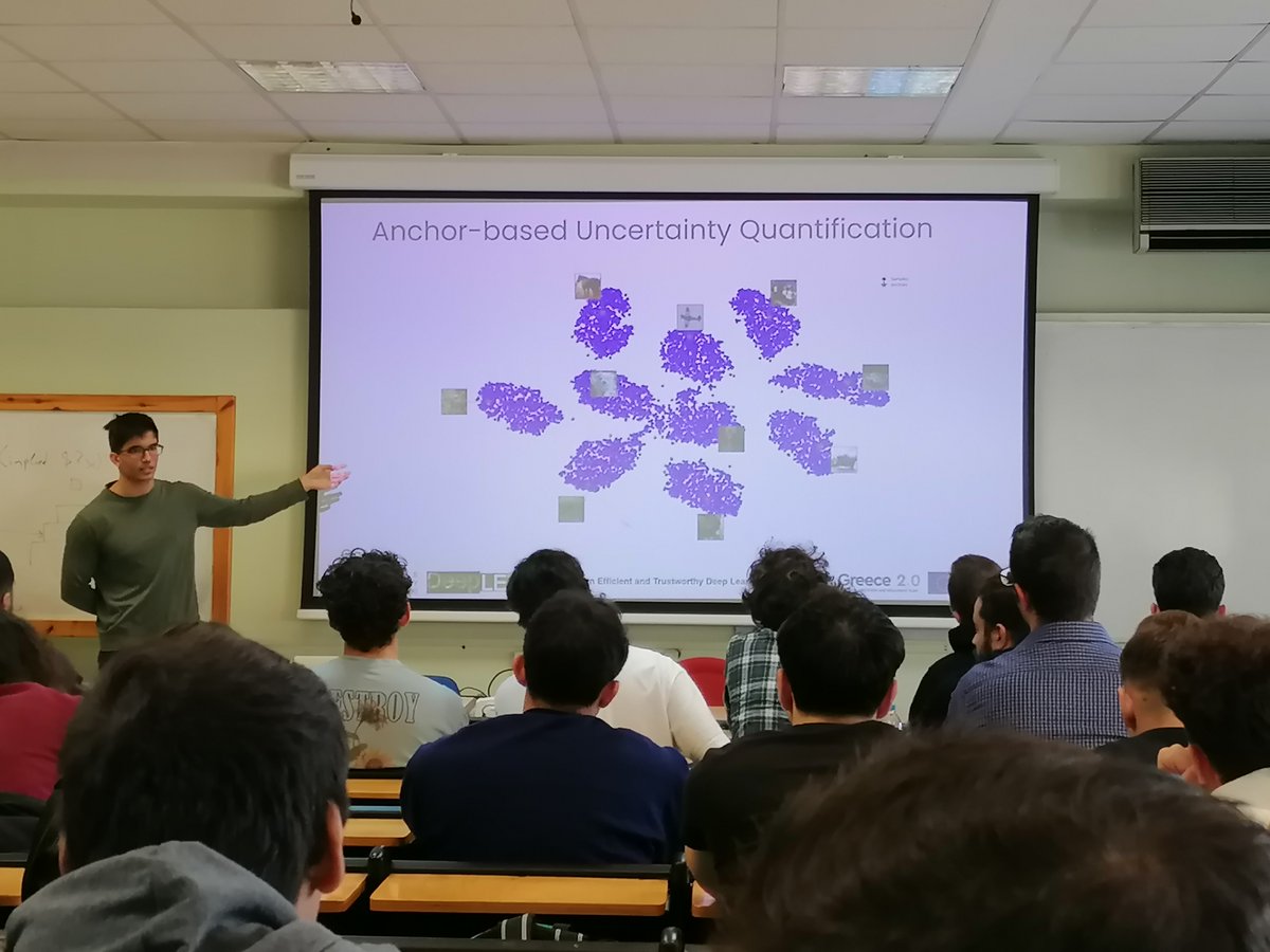 DeepletProject's tweet image. Dimitris Spanos, DeepLET researcher &amp;amp; PhD student on the Deep Learning sector, is now presenting &quot;Efficient and Trustworthy Deep Learning&quot; in our ongoing workshop!
Implementation by 𝘏𝘍𝘙𝘐-𝘗𝘳𝘰𝘫𝘦𝘤𝘵 𝘯𝘶𝘮𝘣𝘦𝘳: 16762 
#hfri #eu #elidek #nextgenerationeu #greece2_0 #ai