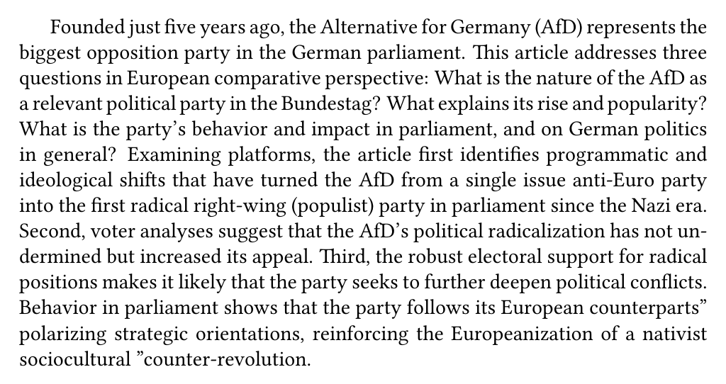 RRResRobot's tweet image. Are you interested in populism? → L. Rensmann. “Radical Right-Wing Populists in Parliament”. In: German Politics and Society 36.3 (2018), pp. 41-73. dx.doi.org/10.3167/gps.20….
