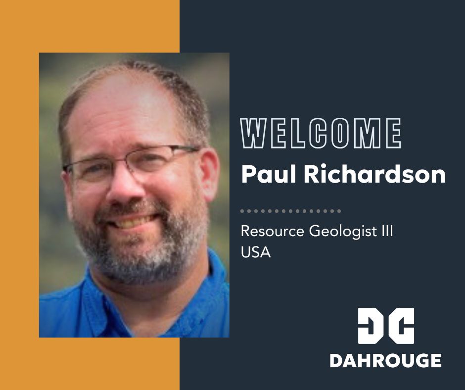 DahrougeGeo's tweet image. We&apos;re excited to welcome Paul Richardson to the #DahrougeGeo team as a Senior Geologist III! With 20+ years, Paul brings exceptional expertise in resource estimation, ore body modeling, and technical reporting

Welcome, Paul!

#ResourceEstimation #MineralExploration