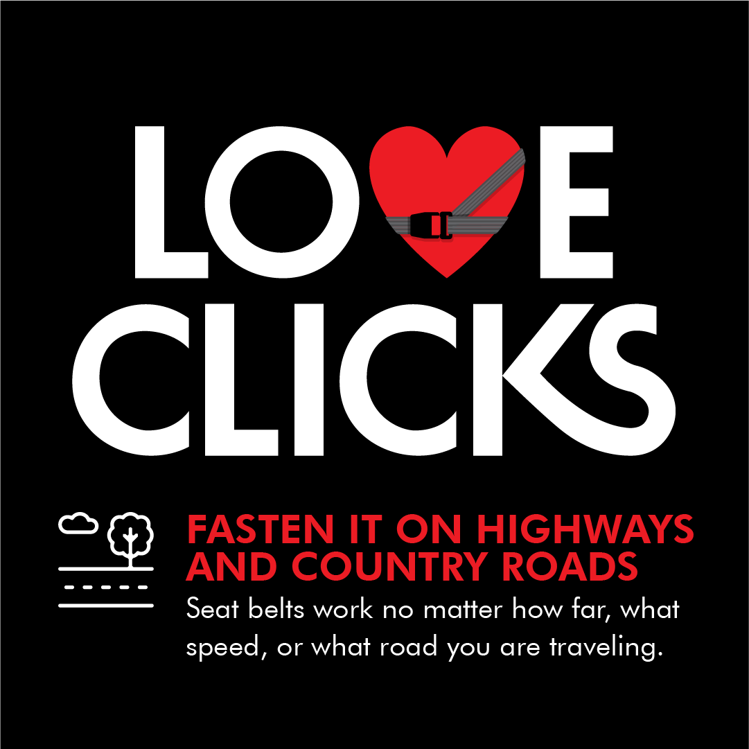 DriveSafeHR's tweet photo. FASTEN IT ON HIGHWAYS AND COUNTRY ROADS Seat belts work no matter how far, what speed, or what road you are traveling.#BuckleUp #ClickLove https://t.co/FqM1B8iSlR