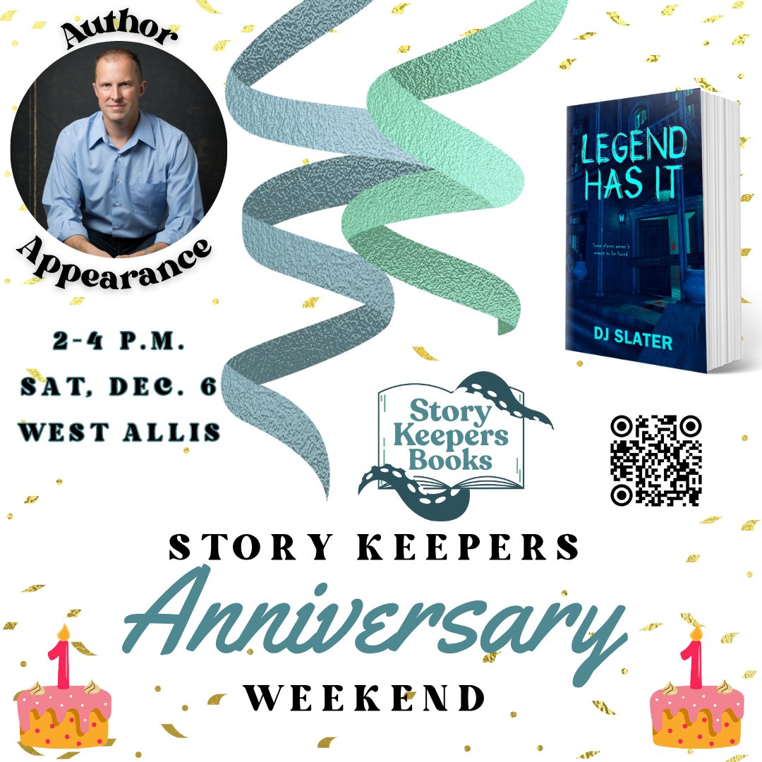 djslater3's tweet image. The first bookstore I did a meet-and-greet at was Story Keepers Books in West Allis, WI. How fitting that I&apos;ll be returning to this wonderful location for its 1st anniversary celebration on the first weekend in December.

@RowanProse #books #author #events #novel