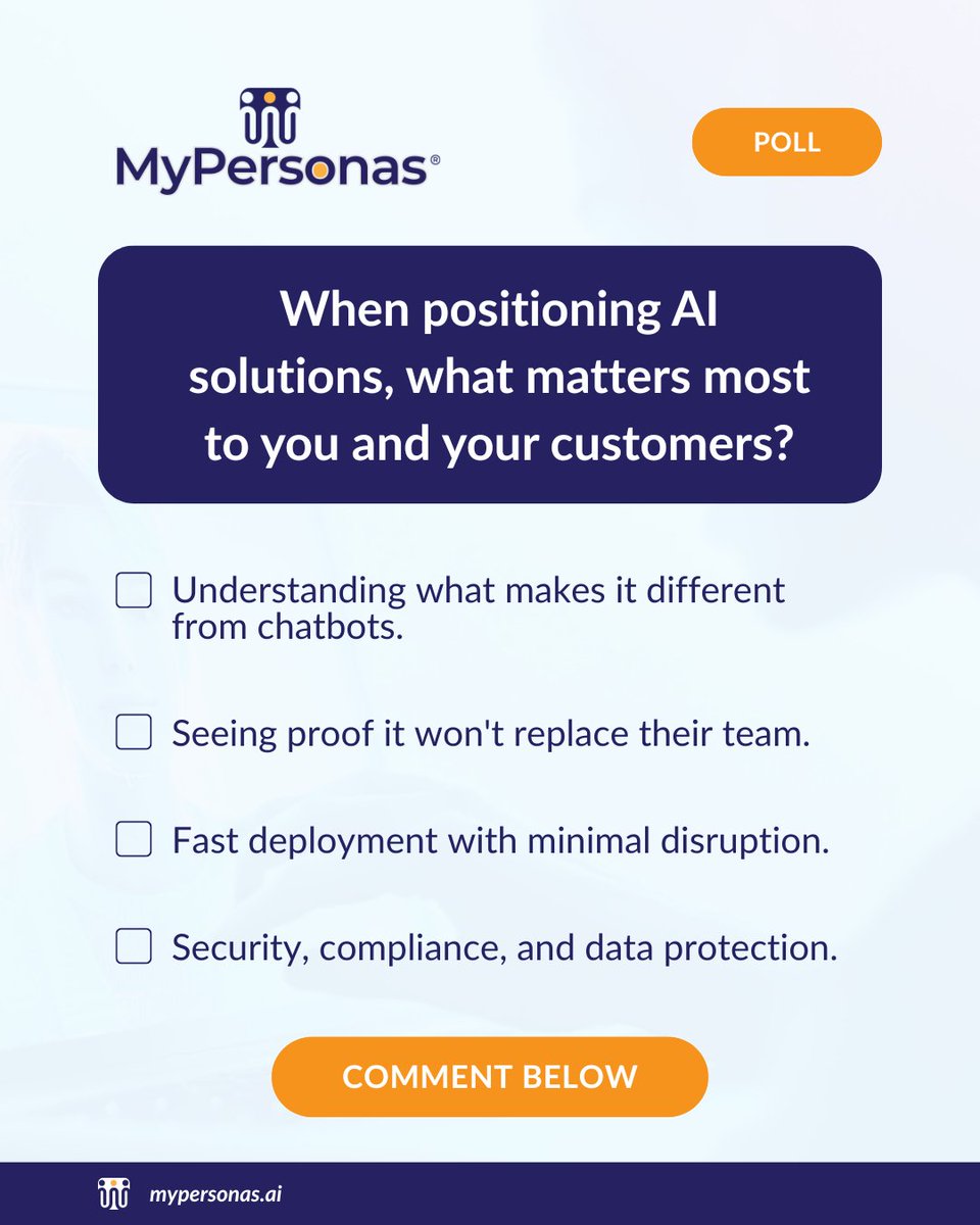 MyPersonasAI's tweet image. Want to boost your @MyPersonasAI expertise? Take our Level 1 Certification Quiz to master how to position video-based digital clones with customers.
☑ Only 8 mins
☑ 2 attempts
☑ Earn your badge &amp;amp; certificate

Start now → surveymonkey.com/r/X2NNN8W

#AIImplementation…