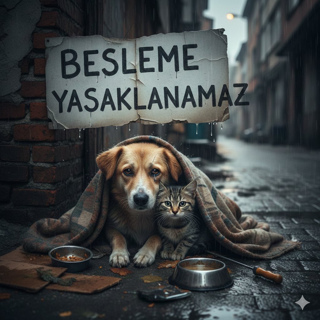 deniz1453's tweet photo. Hayvanları aç susuz bırakmak suçtur besleme vicdani insani bir sorumluluktur 
Aksini düşünen yasa ve merhamet taşıyamaz 
#beslemeyasaklanamaz https://t.co/qUe3vSNIyv
