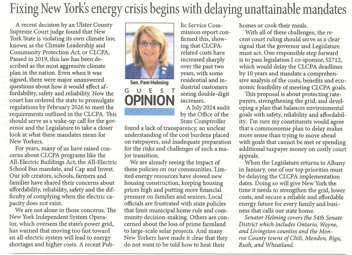 We're already seeing the impact of these unrealistic all-electric mandates on our communities. Limited energy resources have slowed new housing construction, keeping housing prices high and putting more financial pressures on families and seniors. Read my article in <a href="/RBJdaily/">RBJ</a>