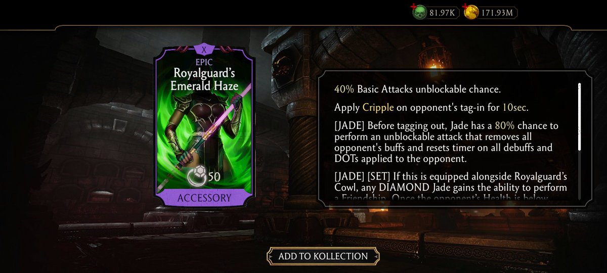 koldscorpion's tweet image. Magnificent Scenes from the #Krypt so far in #MKMobile. 🟣🔥

Royal guard&apos;s Emerald Haze is one of those Epics that I&apos;ve been longing to see maxed out, and I&apos;m so happy the dream has eventually manifested. 🤲🏾

Anyway, let&apos;s go! 🚀