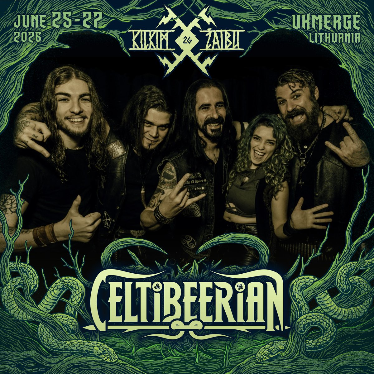 The unique Spanish folk metal band CELTIBEERIAN will perform at KILKIM ŽAIBU festival.
Their music blends traditional instruments with strong guitar parts, and their work reflects both the culture of their region and modern metal styles.
#Celtibeerian #FolkMetal #KilkimŽaibu