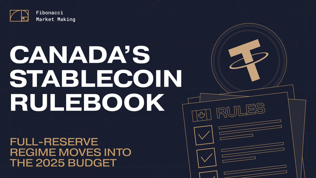 Fibonacci_HFT's tweet image. 🔸 𝗖𝗮𝗻𝗮𝗱𝗮’𝘀 𝘀𝘁𝗮𝗯𝗹𝗲𝗰𝗼𝗶𝗻 𝗿𝘂𝗹𝗲𝗯𝗼𝗼𝗸 𝗶𝘀 𝗺𝗼𝘃𝗶𝗻𝗴 𝗳𝗿𝗼𝗺 𝗶𝗱𝗲𝗮 𝘁𝗼 𝗶𝗺𝗽𝗹𝗲𝗺𝗲𝗻𝘁𝗮𝘁𝗶𝗼𝗻. 

The 2025 federal budget funds a new regime where fiat-backed stablecoins must hold full reserves, guarantee redemption at par, and meet strict…