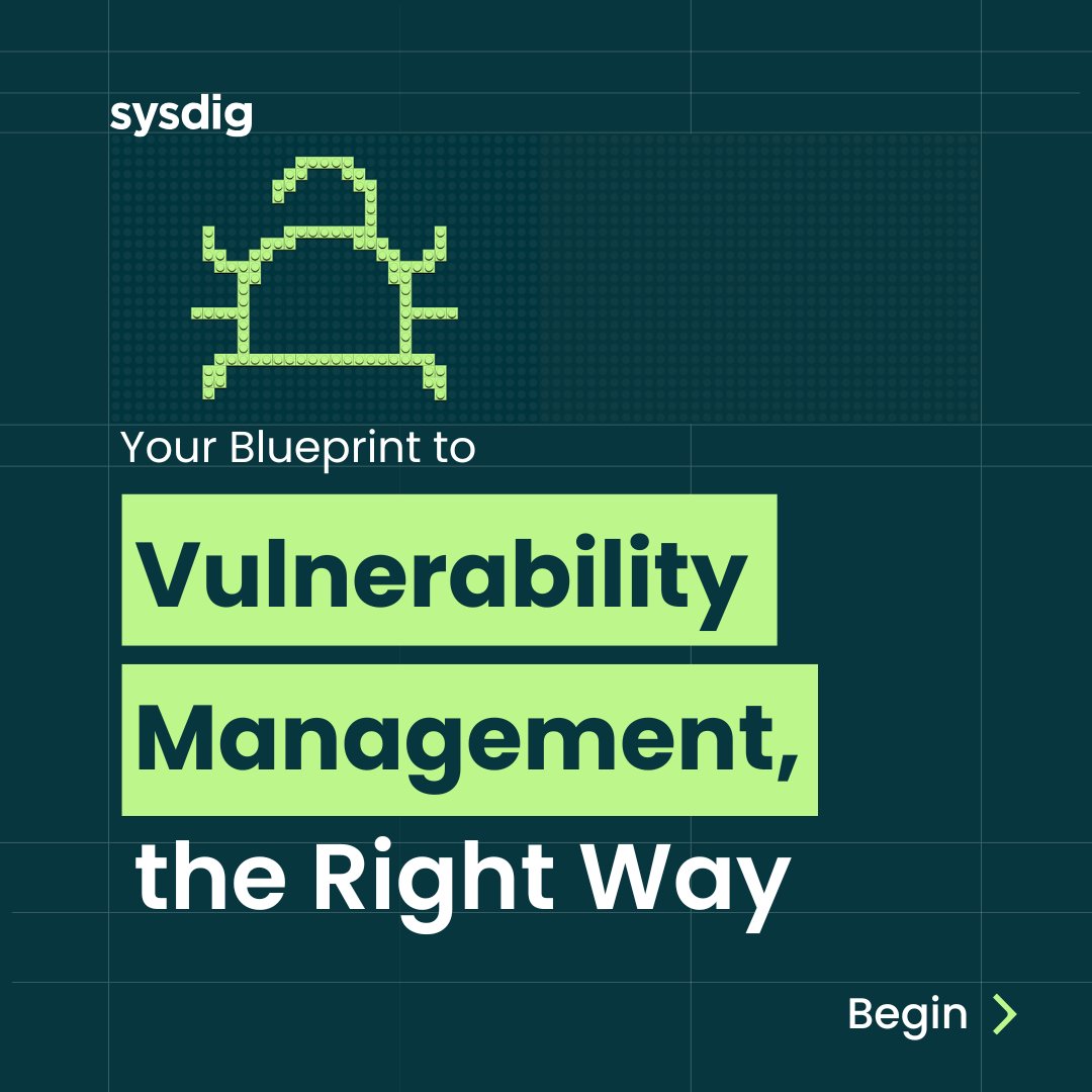 sysdig's tweet image. The key to securing complex cloud architectures? Start with a blueprint. 📐

💡 Our new VM Blueprint will help you align visibility, prioritization &amp;amp; remediation the right way.

Think your org is prepared for modern cloud risks? Take the self-assessment 👉 okt.to/MP5CVX