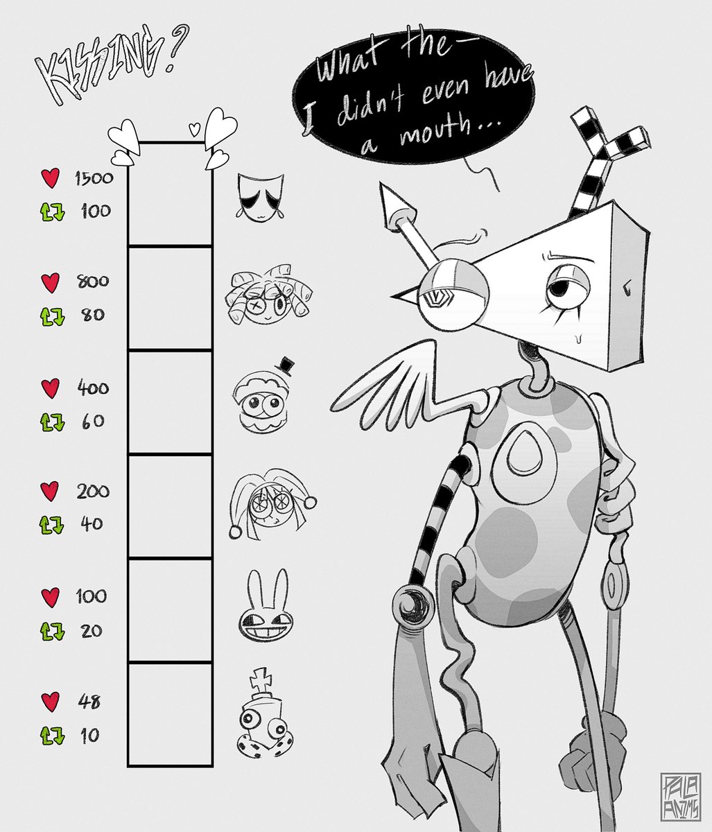 palaanims's tweet image. Zooble Kissing Challenge?? I guess????
Welp, I think it&apos;s time for my multishipper side to shine :P
.
#TADC #TheAmazingDigitalCircus #zooble