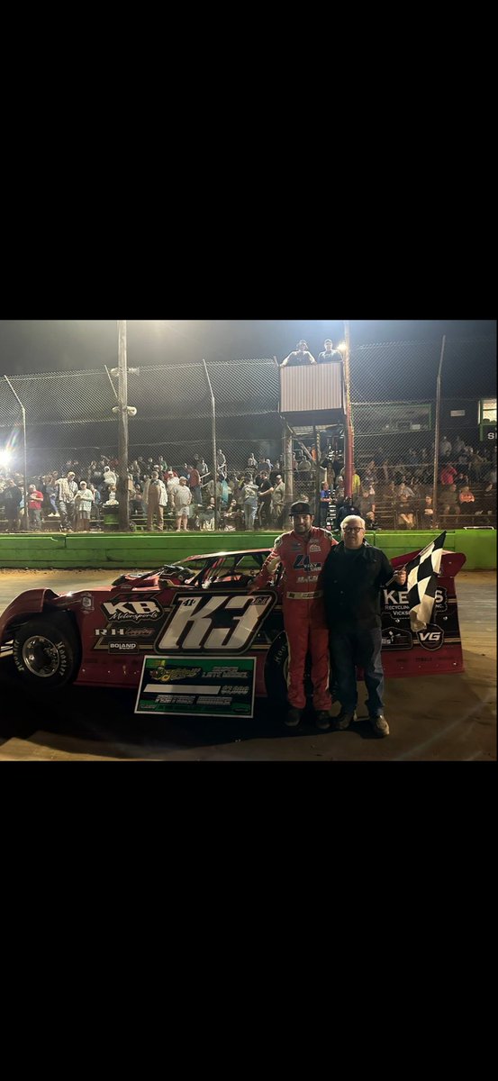 Congrats to Spencer Hughes &amp; Randy Thompson on the jambalaya 100 victory ￼at Kye Kelly’s Pike County Speedway .