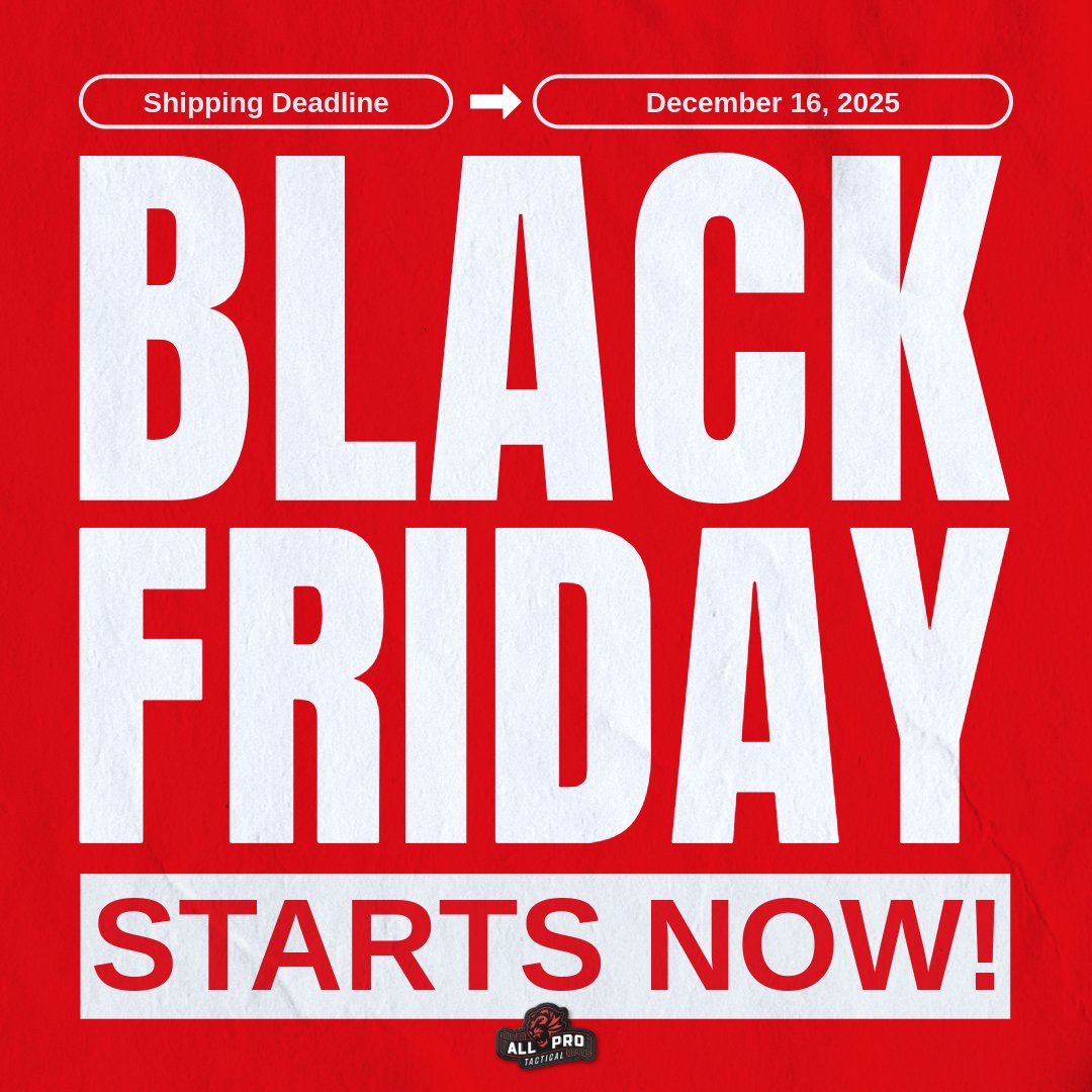 #BlackFriday starts now  🎁  All bags on sale. Save up to 50% while supplies last! Shop  allprotactical.com
-