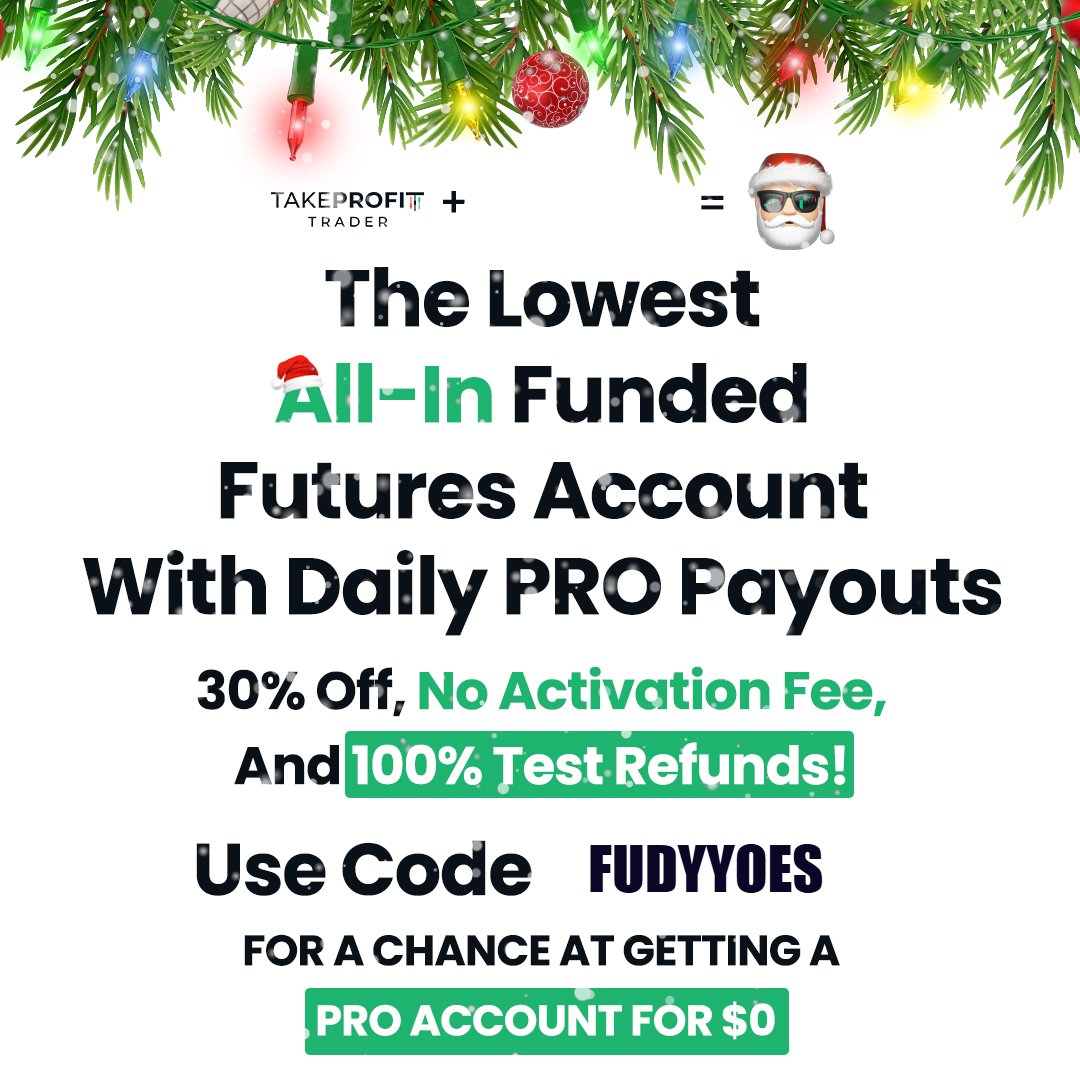 Prop firm sales are getting amazing! <a href="/TakeProfitLLC/">TakeProfitTrader</a> has a great one!  Merry Christmas!