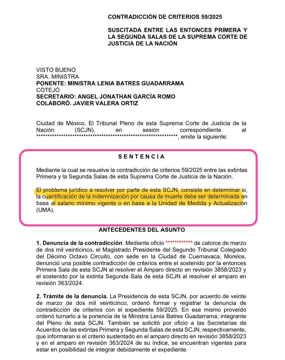 ErnestoGuerra_'s tweet image. ¿CUÁNTO VALDRÍA LA INDEMNIZACIÓN CIVIL POR CAUSA DE MUERTE DE UN TRABAJADOR?

Para Lenia Batres debe ser de $565,700 pesos ($113.14 uma X 5,000) y no de $1,394,000 pesos ($278.80 X 5,000).

Va post largo del asunto que Lenia Batres propone a la nueva Corte este jueves.

¿De qué…
