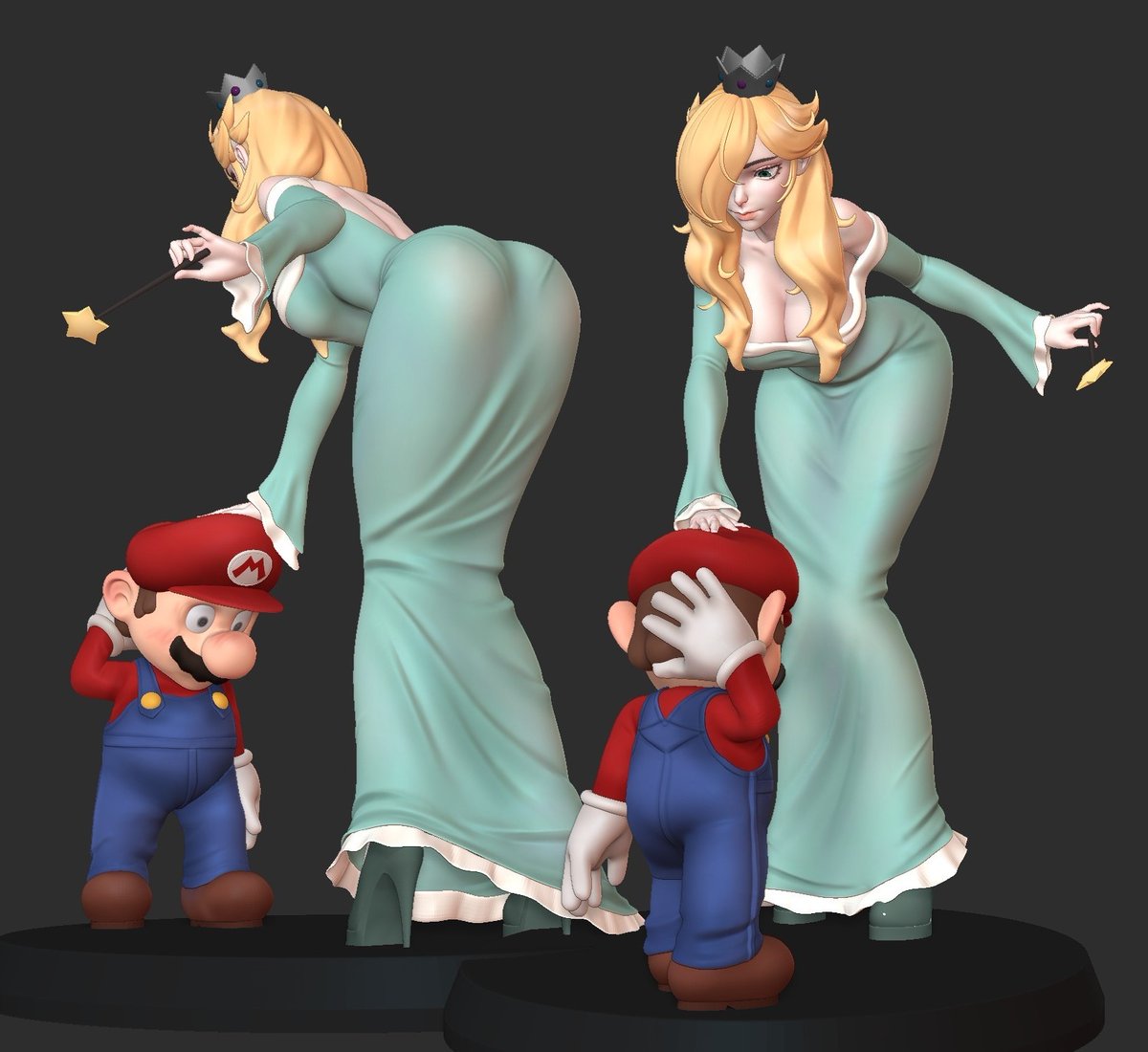 tochnobulichka's tweet image. Sunday Rosalina &amp;amp; Mario 🍄 #3dart