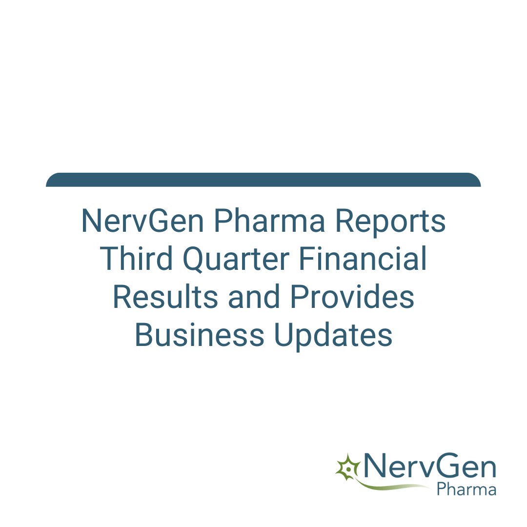 NervgenP's tweet image. NervGen reports its third quarter 2025 financial results and provides business updates. 

Read the full release here: nervgen.com/nervgen-pharma…

#SCI #SpinalCordInjury #News