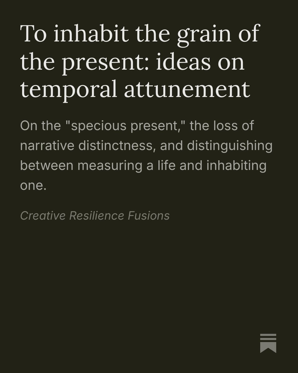 antonlw1's tweet image. Wrote a little bit about some ideas on how practices of phenomenological density can help us inhabit the intervals between events rather than just rushing through them. open.substack.com/pub/creativere…