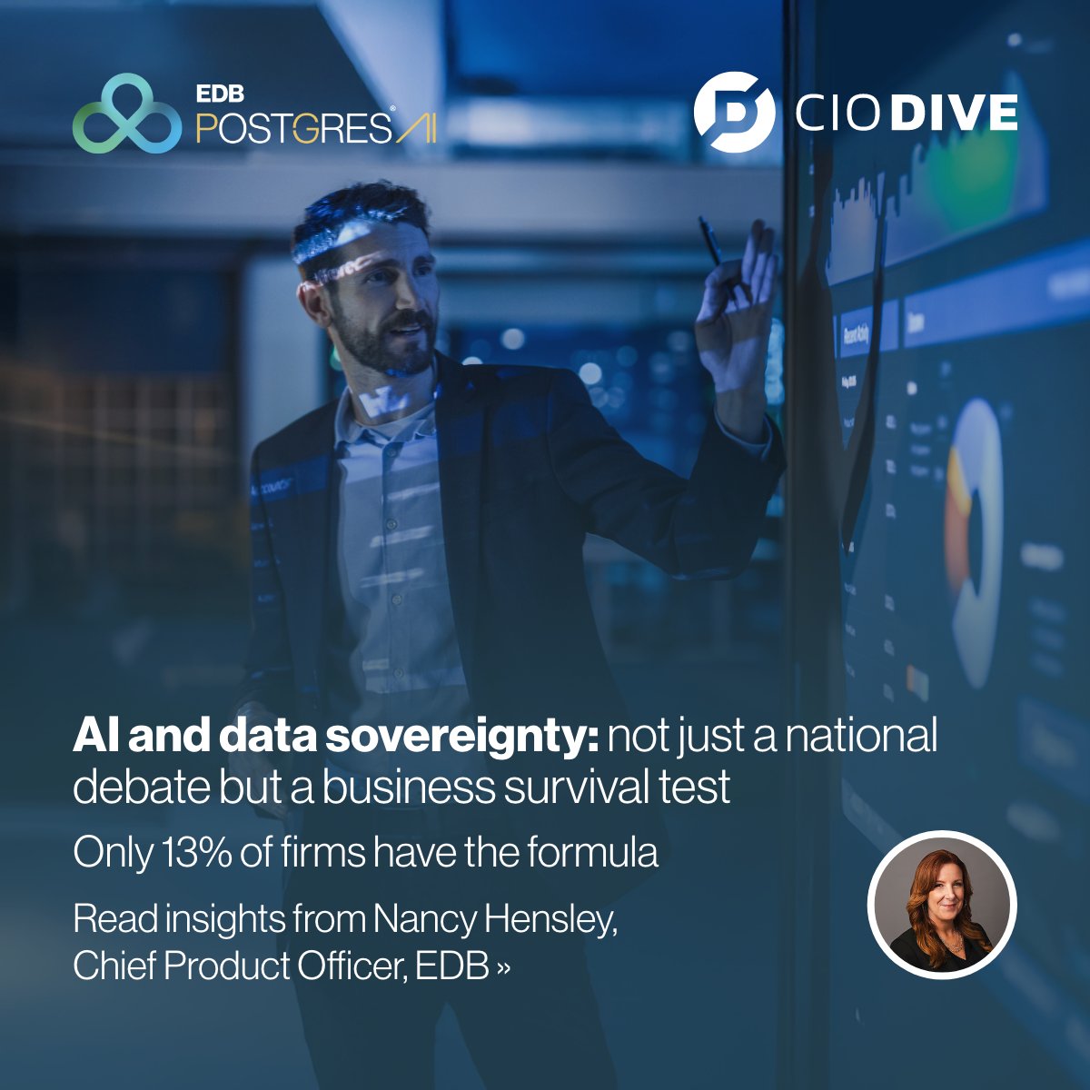 EDBPostgres's tweet image. The strongest predictor of AI success isn’t model size or spend. It&apos;s the ability to control data and intelligence across any environment.

EDB’s global research in @CIOdive explains why: ciodive.com/spons/ai-and-d…