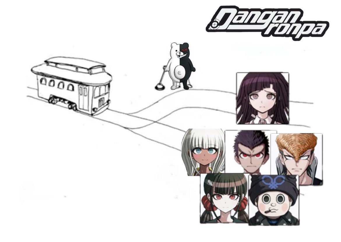 DespairEdmond's tweet image. Daily Danganronpa Trolley Problem

If you don’t pull the lever, the train will continue moving straight.