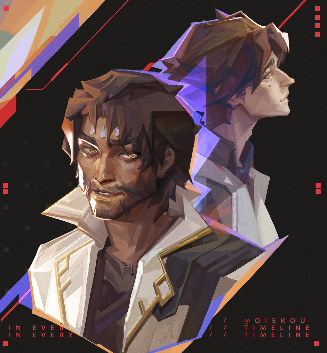 #jayvik #InEveryTimelineDTIYS but👆,,,In Valorant

(背景排版参考了Valorant官方艺术家Brandon Meier的作品)
#jaycetalis #viktor #arcane #LeagueOfLegends