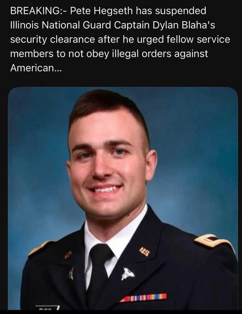 SpockResists's tweet image. The word here is ILLEGAL. 

Let me repeat that. 

ILLEGAL! 

He won’t OBEY ILLEGAL. ORDERS!  

For those still not getting it. 

I-L-L-E-G-A-L!

That means not committing orders that are against the LAW!!!!!