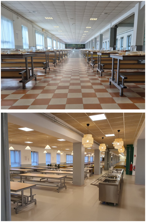 Instalaciones32's tweet photo. El objetivo es instalar un pavimento que permita una unificación estética del suelo, aporte buena limpieza y seguridad en caso de que se pisen líquidos o comida. El resultado con la elección de un color neutro es espectacular.

#altro #pavimento #educación https://t.co/0oGi64ckNw