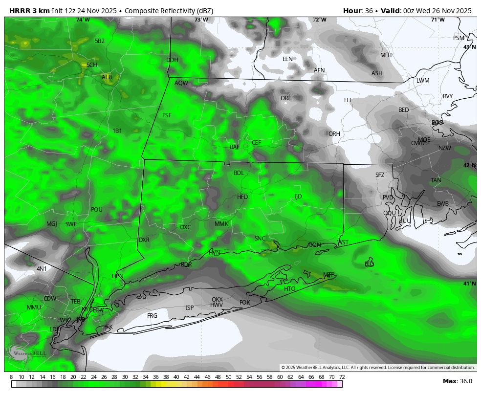 Clouds increase tomorrow with showers developing during the afternoon. Around a half inch of rain for most of us.
