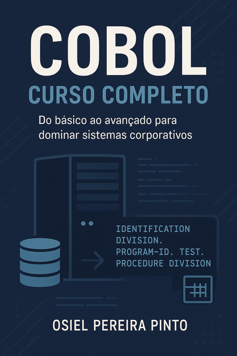 nadafdsf19791's tweet image. 🚀 Novo eBook no ar!
Aprenda COBOL do básico ao avançado e domine sistemas corporativos.
📘 COBOL – Curso Completo
por Osiel Pereira Pinto

🔗 Compre aqui: amazon.com.br/COBOL-Curso-co…
#COBOL #Mainframe #Programação #TI #eBook