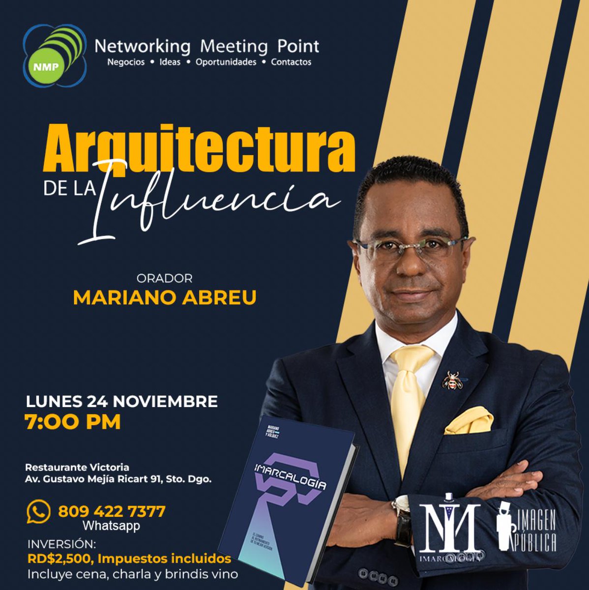 Hoy es nuestro último encuentro mensual del 2025 ( Networking Meeting Point) 
Vamos a cenar con un buen vino y una buena conversación sobre ¡Cómo Construir un Legado en la Era de la Velocidad y la sociedad líquida basado en la influencia!

Reserva al WhatsApp 809 422 7377