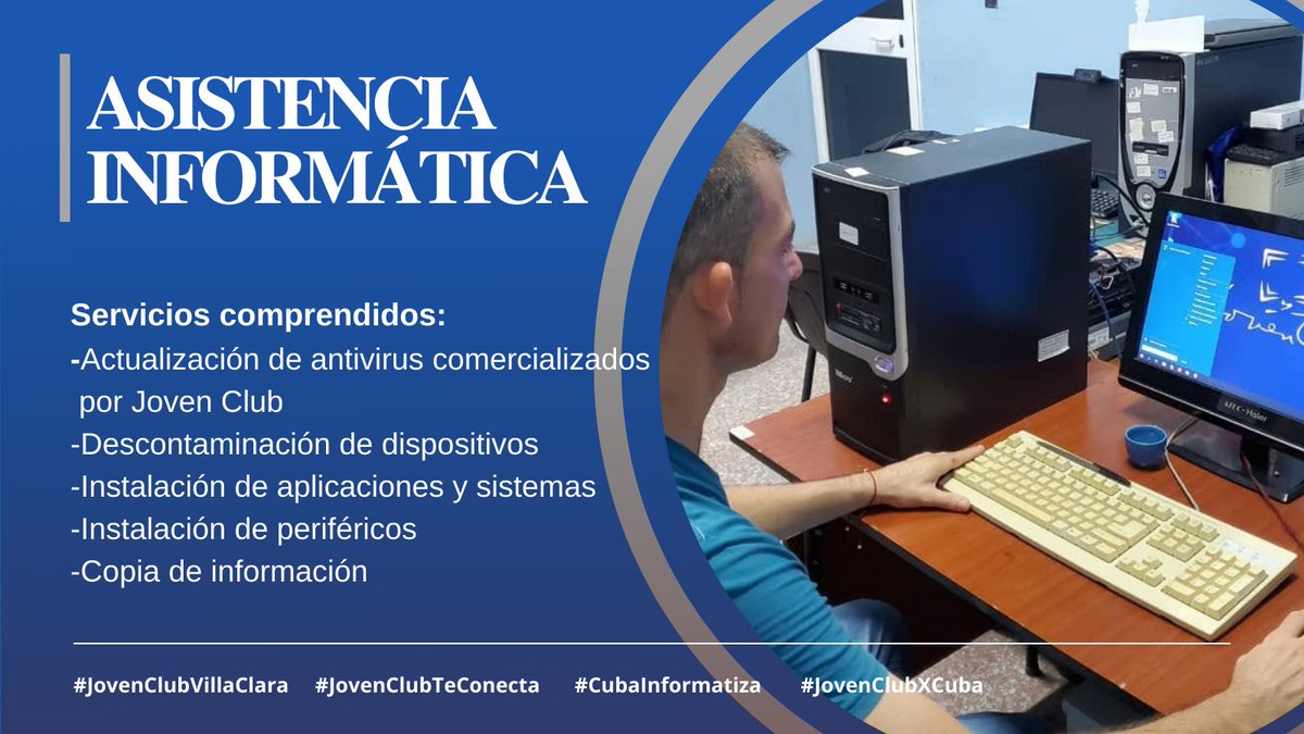 ¿Necesitas de los servicios de #JovenClub para tu empresa? #JovenClubVillaClara tiene la solución , disponible ahora. Tu propones y #JovenClub encuentra tu solución.
Contactos
42-222898
42-273220
42203583
Nuestras redes sociales
facebook.com/jovenclubvilla…
x.com/JClubVillaClara