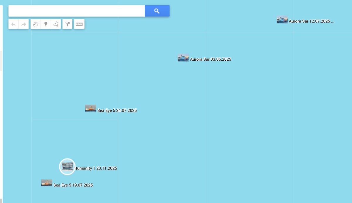 TrafficoNaviOnc's tweet image. 24.11.2025 Aggiornamento della cartina dei recuperi 2025 con l&apos;ultimo recupero della Cacciabare/ CoffinSweeper&quot;  ONC #Humanity1 (CERCHIATA) Alcune posizioni non sono visibili poiché sovrapposte essendo molto vicine tra loro. i puntini gialli sono le strutture offshore